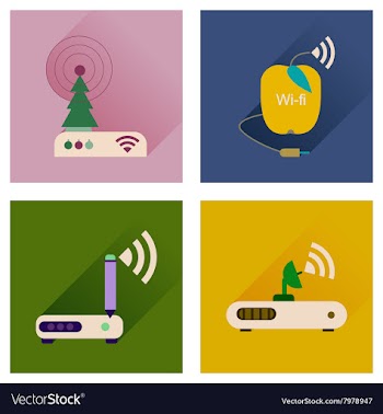 Concept of flat icons with long shadow Wi-Fi vector image