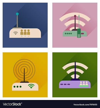 Concept of flat icons with long shadow Wi-Fi vector image