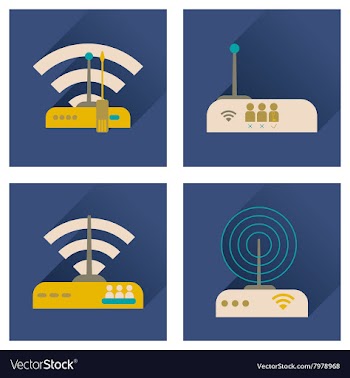 Concept of flat icons with long shadow Wi-Fi vector image