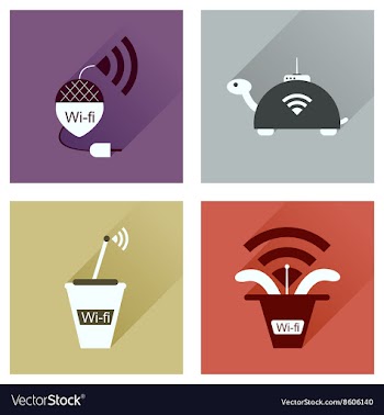 Concept of flat icons with long shadow Wi-Fi vector image