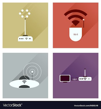 Concept of flat icons with long shadow Wi-Fi vector image