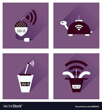 Concept of flat icons with long shadow Wi-Fi vector image