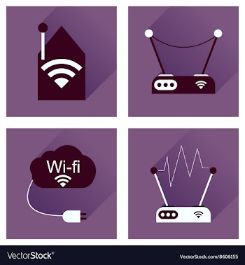 Concept of flat icons with long shadow Wi-Fi vector image