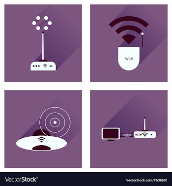 Concept of flat icons with long shadow Wi-Fi vector image