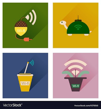 Concept of flat icons with long shadow Wi-Fi vector image