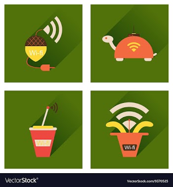 Concept of flat icons with long shadow Wi-Fi vector image