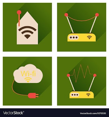 Concept of flat icons with long shadow Wi-Fi vector image