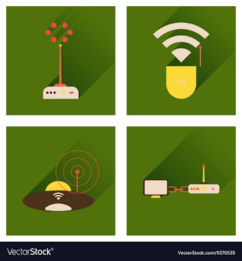 Concept of flat icons with long shadow Wi-Fi vector image