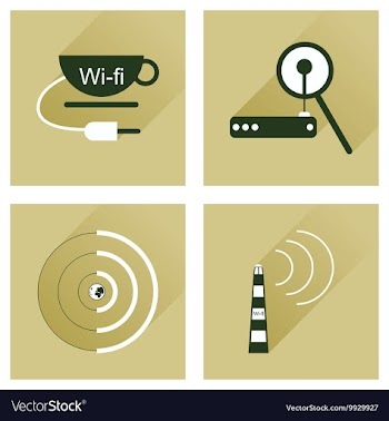 Concept of flat icons with long shadow Wi-Fi vector image
