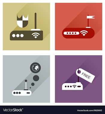 Concept of flat icons with long shadow Wi-Fi vector image