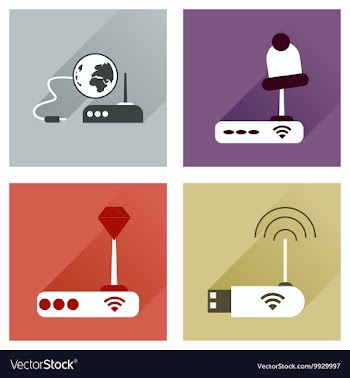 Concept of flat icons with long shadow Wi-Fi vector image