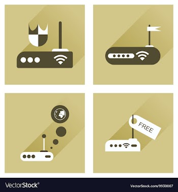 Concept of flat icons with long shadow Wi-Fi vector image