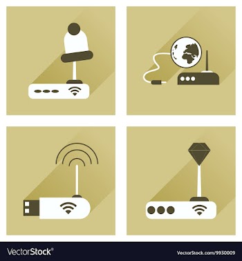 Concept of flat icons with long shadow Wi-Fi vector image