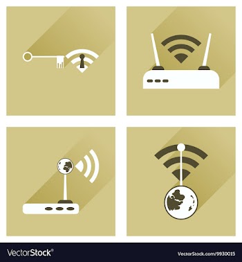 Concept of flat icons with long shadow Wi-Fi vector image