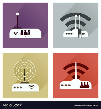 Concept of flat icons with long shadow Wi-Fi vector image