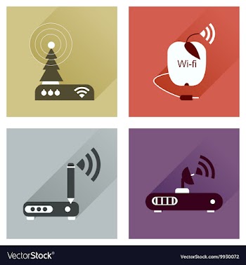 Concept of flat icons with long shadow Wi-Fi vector image