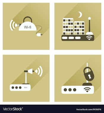Concept of flat icons with long shadow Wi-Fi vector image