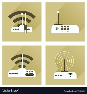 Concept of flat icons with long shadow Wi-Fi vector image