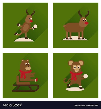 Concept of flat icons with long shadow winter vector image