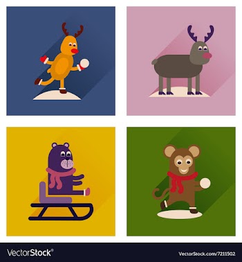 Concept of flat icons with long shadow winter vector image