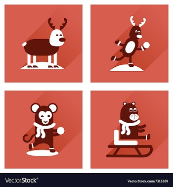 Concept of flat icons with long shadow winter vector image