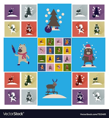 Concept of flat icons with long shadow winter vector image