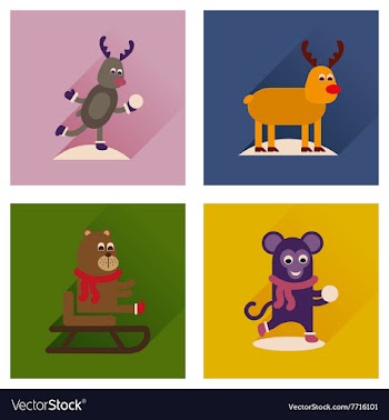 Concept of flat icons with long shadow winter vector image