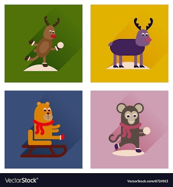 Concept of flat icons with long shadow winter vector image