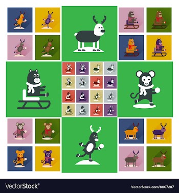 Concept of flat icons with long shadow winter vector image