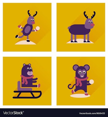 Concept of flat icons with long shadow winter vector image