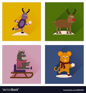 Concept of flat icons with long shadow winter vector image