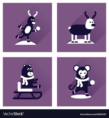 Concept of flat icons with long shadow winter vector image