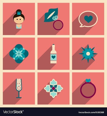Concept of flat icons with long shadow Woman Day vector image