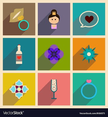 Concept of flat icons with long shadow Woman Day vector image