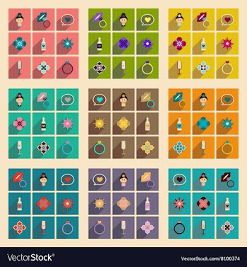 Concept of flat icons with long shadow Woman Day vector image
