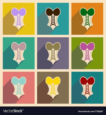 Concept of flat icons with long shadow Woman vector image
