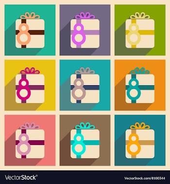Concept of flat icons with long shadow Women Day vector image