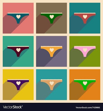 Concept of flat icons with long shadow women vector image