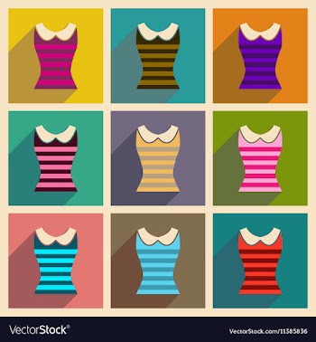 Concept of flat icons with long shadow womens vector image