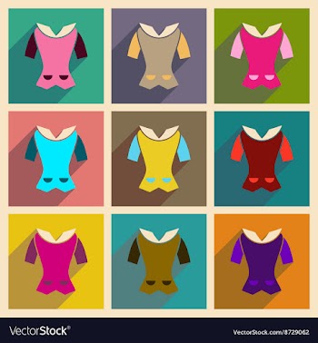 Concept of flat icons with long shadow womens vector image