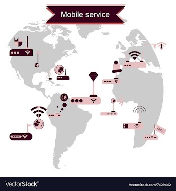 Concept of flat icons with long shadow world vector image