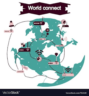 Concept of flat icons with long shadow world vector image