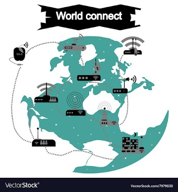 Concept of flat icons with long shadow world vector image
