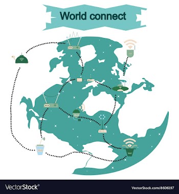Concept of flat icons with long shadow world vector image