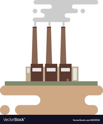 Concept of industrial factory buildings flat vector image