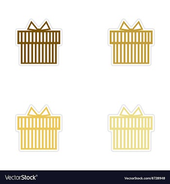Concept of paper stickers on white background gift vector image