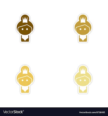 Concept of paper stickers on white background girl vector image
