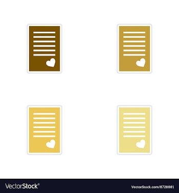 Concept of paper stickers on white background love vector image