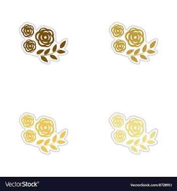Concept of paper stickers on white background rose vector image
