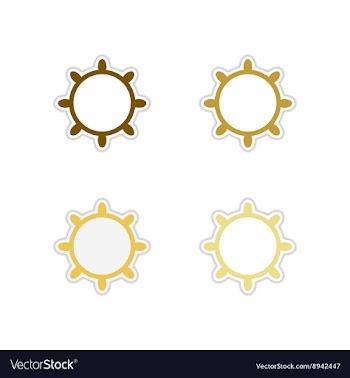 Concept of paper stickers on white background ship vector image